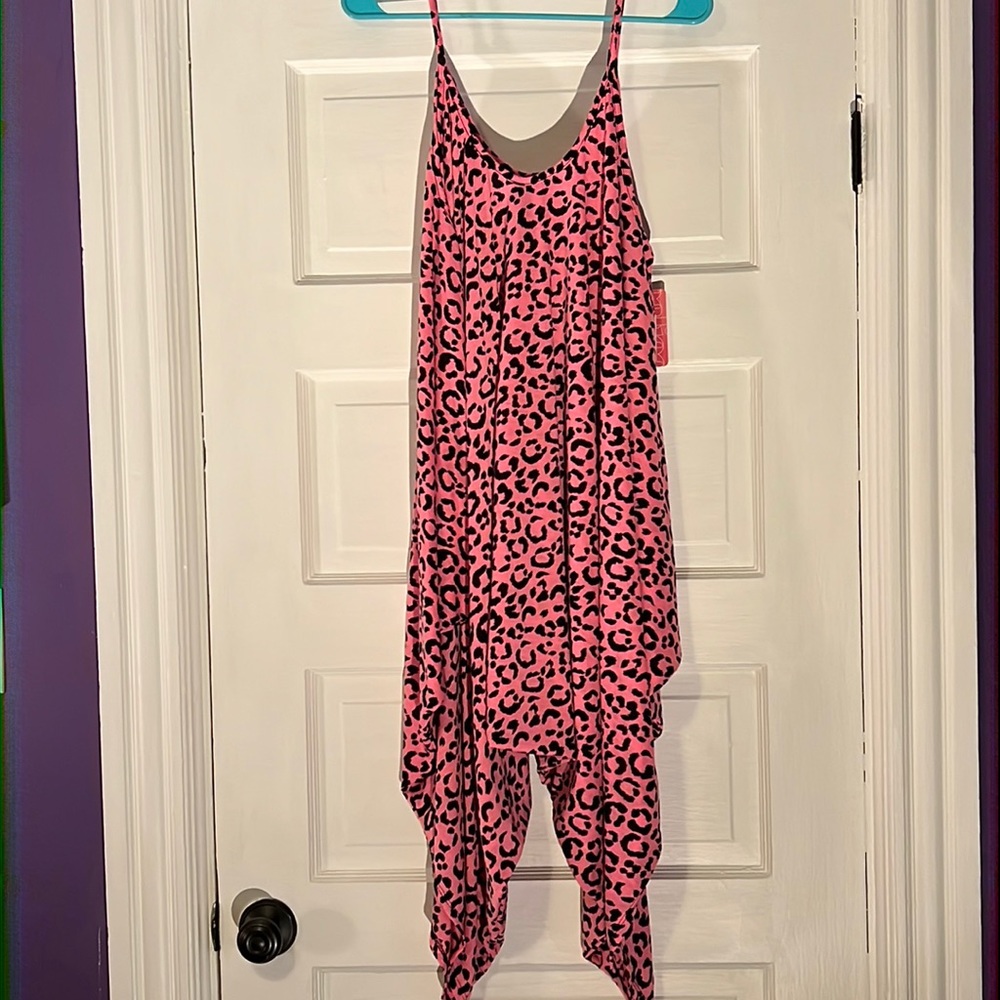 Pink Leopard Jumpsuit